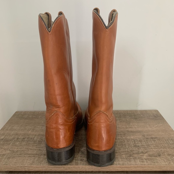 Men’s 10D ACME WELLINGTON Brown Leather Cowboy Boots 9096 Cushioned Insole EXC - Picture 4 of 16